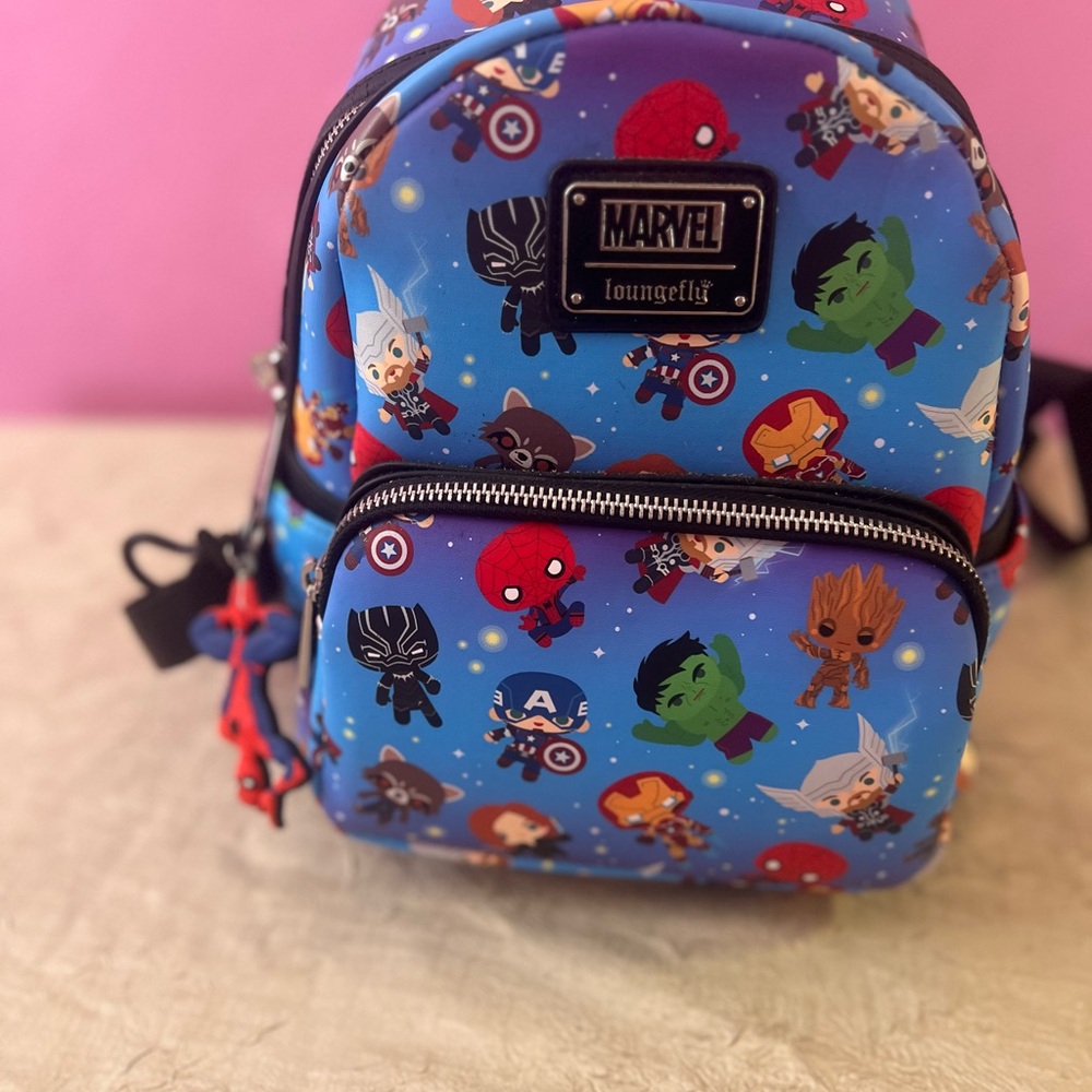 🕷️ Marvel Loungefly Chibi Mini Backpack – DISCONTINUED + Spider-Man Charm 🕷️